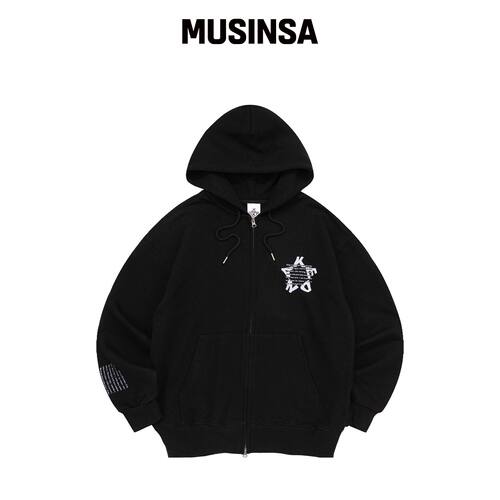 KENDA KENDA STAR HOOD ZIP-UP (黑色)韩国官网直邮进口MUSINSA