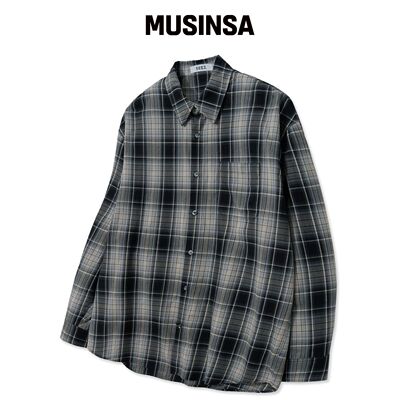 ROTEMBER 复古蓝格纹衬衫 MUSINSA韩国官网直邮进口