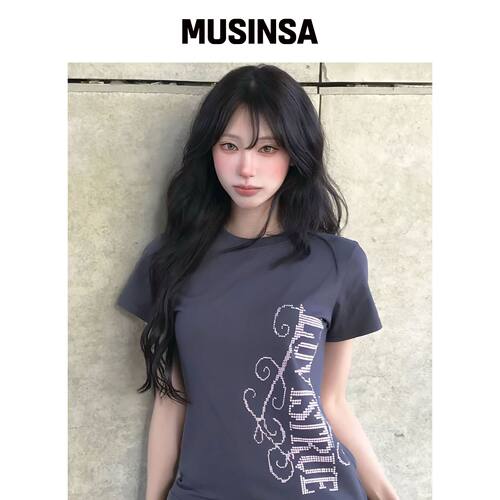 LUVISTRUE EL LUVISTRUE LOGO TEE（炭灰色） MU韩国官网直邮进口