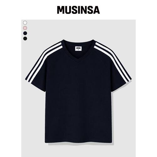 BASIC LABEL Matthew Track V-neck 短袖T恤 4色韩国官网直邮进口