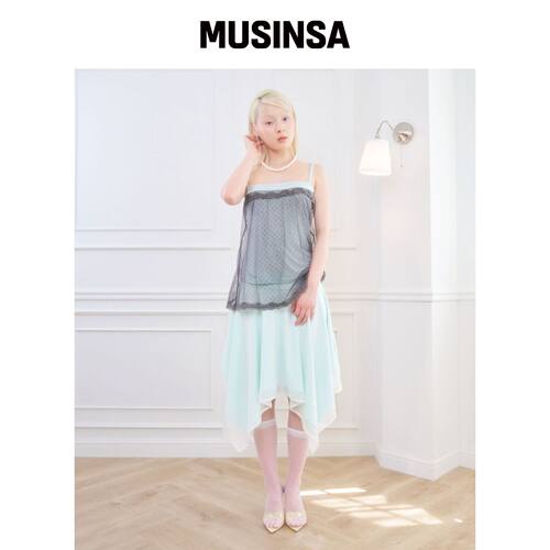BELLIALEU IRIS 低腰中长裙 薄荷色 MUSINSA韩国官网直邮进口