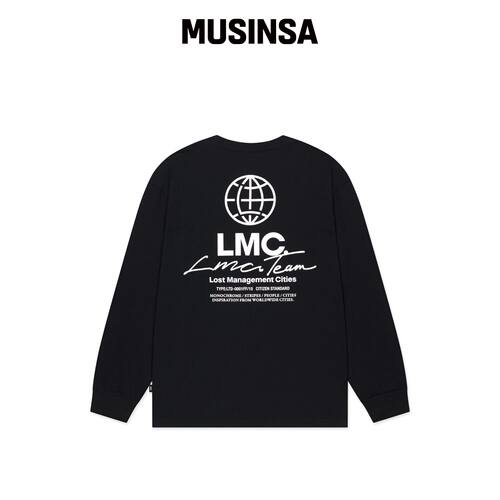 LMC SIGNATURE COMBO 长袖T恤 黑色 秋款MUSINSA韩国官网直邮进口