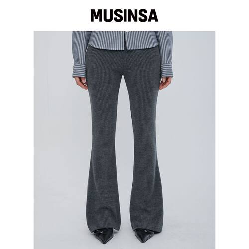 CHICKS 罗纹喇叭裤 深灰色 MUSINSA韩国直邮官方正品