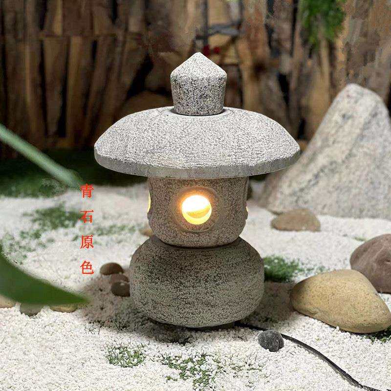 石灯日式庭院石灯笼青石仿古地灯中式落地灯草坪灯枯山水造景摆件