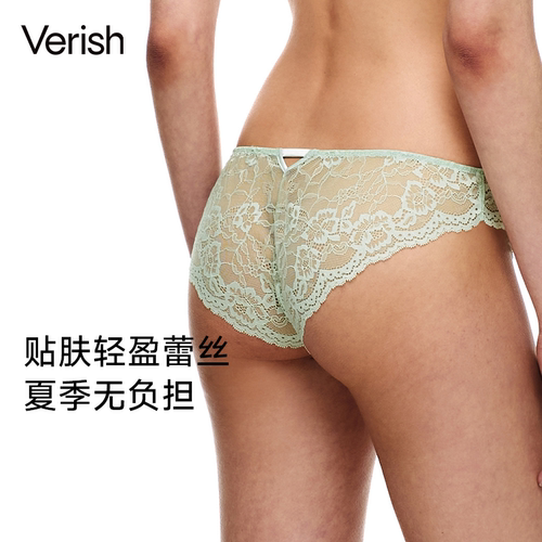 【新品】Verish蕾丝内裤女性感单层夏季薄款全蕾丝三角裤纯棉内裆
