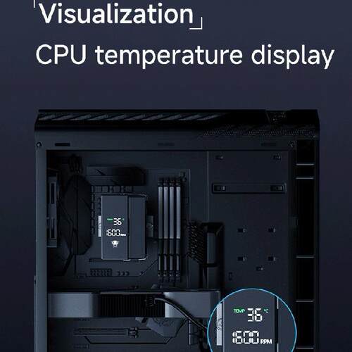 丛林豹AF400s数显版散热器数字显示10cm温控调速台式cpu冷却器