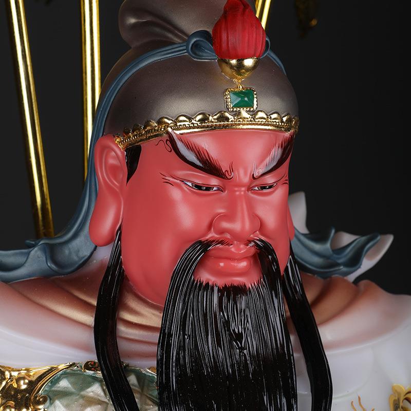 福盛东仿汉白玉九龙关公摆件客厅商铺新款店铺供奉武财神关羽神像