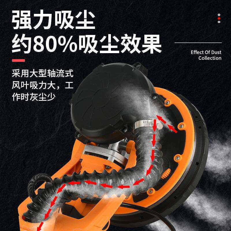 墙面打磨机砂纸腻子抛光墙壁打沙纸神器长杆电动超轻磨墙无尘砂光