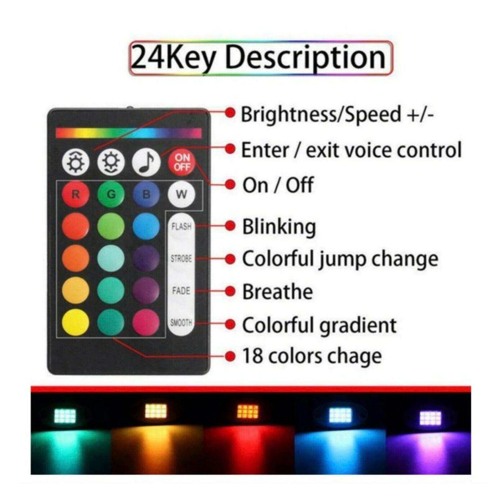 汽车底盘灯一拖四APP声控遥控底盘灯七彩RGB车底灯氛围灯三控模式