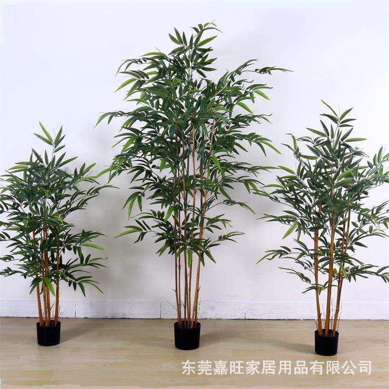 大叶竹子盆栽禅意室内大型绿植落地植物造景摆件假仿真真