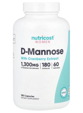 Nutricost,女性，D-Mannose 含蔓越莓提取物，180 粒胶囊