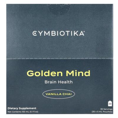Cymbiotika,Golden Mind，大脑健康，香草印度茶，30 袋，每袋 5