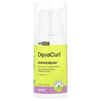 DevaCurl,Supercrea富含椰子精华的卷发定型剂适用于粗糙卷发