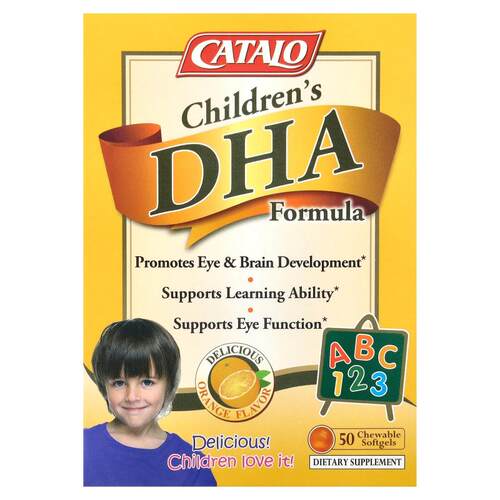 CATALO,儿童 DHA 配方，橙味，50 粒咀嚼软胶囊