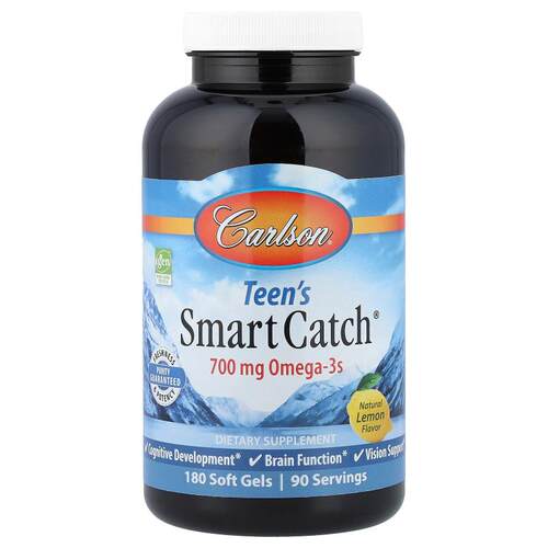 Carlson,Teen's Smart Catch，天然柠檬味，700 毫克，180 粒软胶