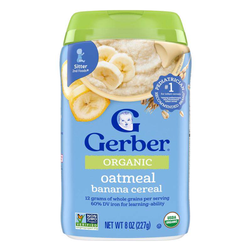 嘉宝,孩子有机食品，Grain&Grow™，第 2 阶段辅食®，燕麦香蕉谷物
