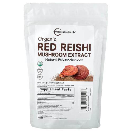 Micro Ingredients,Organic Red Reishi Mushroom Extract, 16 oz