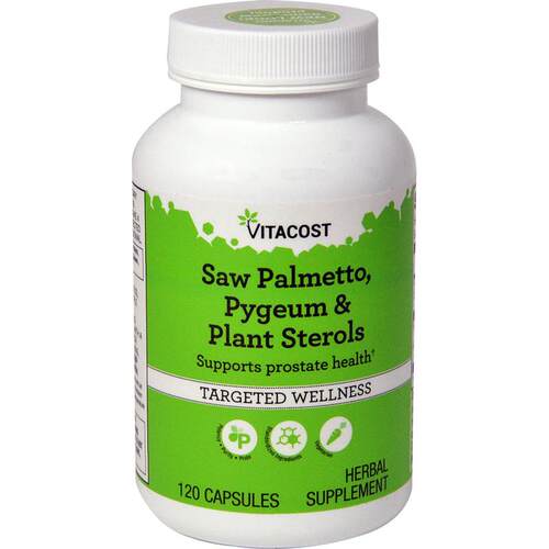 Vitacost,Saw Palmetto, Pygeum & Plant Sterols, 120 Capsules