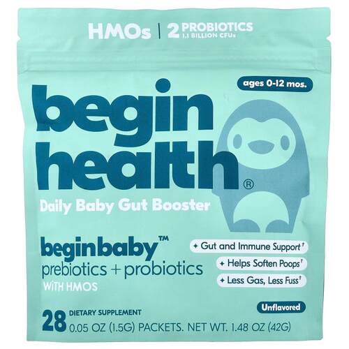 Begin Health,Beginbaby™ 益生元 + 益生菌，0-12 个月，原味，28