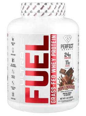 PERFECT Sports,Ultra Fuel，草饲乳清蛋白，三重巧克力味，4 磅1