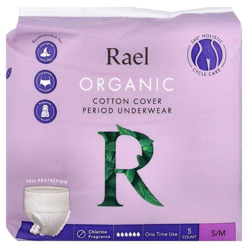 Rael,有机棉生理期内裤，S/M，5 条