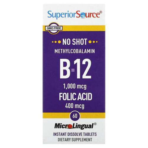Superior Source,甲钴胺 B-12、和叶酸，60 片速溶片