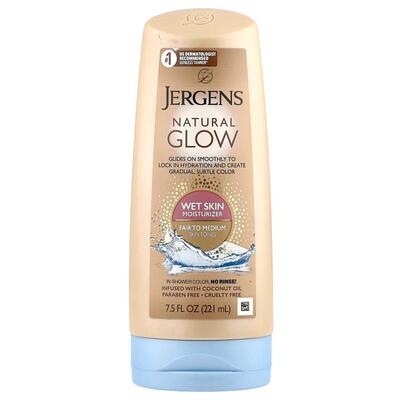 Jergens,自然之光，补水乳液，适合白皙至中等肤色，7.5 液量盎司