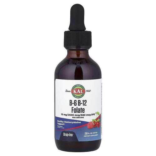 KAL维生素B6B12叶酸滴剂天然混合浆果味复合维生素B补充剂