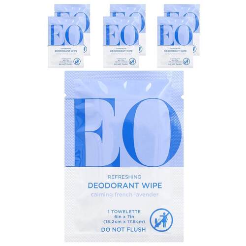 EO Products,清爽净味湿巾法国薰衣花草，6 张单层湿巾