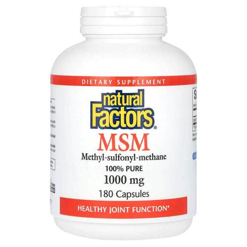 Natural Factors,MSM，甲基硫醯基甲烷，1000 毫克，180 粒胶囊