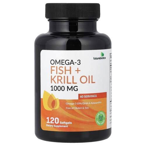 Futurebiotics,Omega-3, Fish + Krill Oil, 120 Softgels