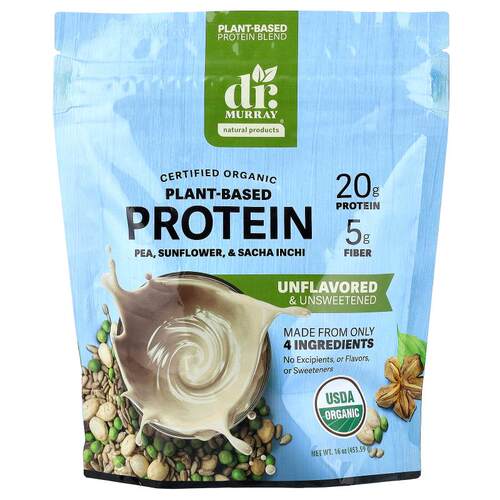 Dr. Murray's,Organic Plant-Based Protein, Unflavored, 16 oz