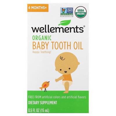 Wellements,Baby, Organic Tooth Oil, 4 Months+, 0.5 fl oz (15
