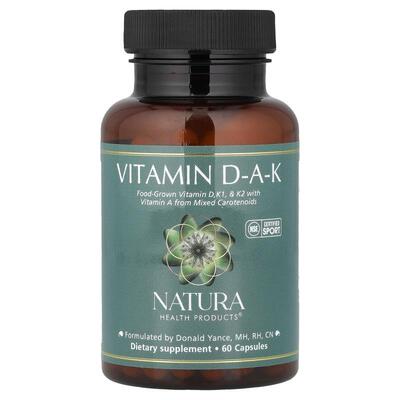 Natura Health Products,Vitamin D-A-K, 60 Capsules