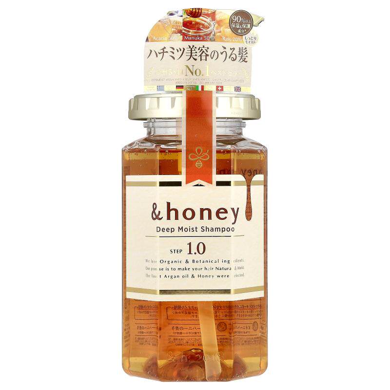 &honey深层保湿洗发水保加利亚牡丹蜂蜜14.9液量盎司440毫升
