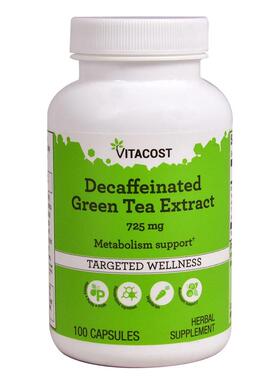 Vitacost,Decaffeinated Green Tea Extract, 725 mg, 100 Capsul