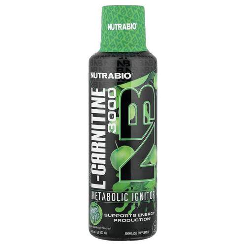 Nutrabio Labs,LeanShots L-Carnitine 3000，青苹果味