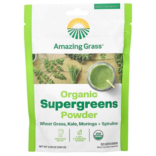 Amazing Grass,有机SUPER GREEN食物粉，5.29 盎司（150 克）