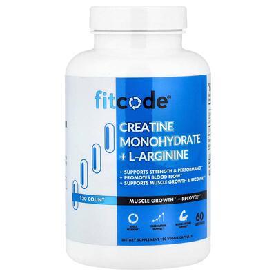 fitcode,一水肌酸 + L-精氨酸，120 粒素食胶囊