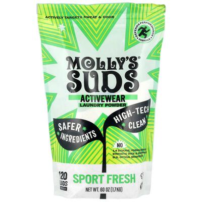 Molly's Suds,Activewear 洗衣粉，运动清新，60 盎司（1.7 千克