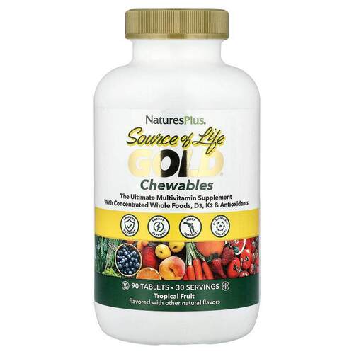 NaturesPlus,Source of Life、 黄金咀嚼、 美味的热带水果风味