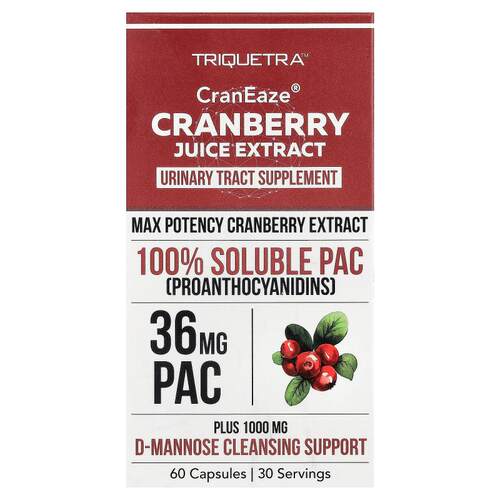 Triquetra Health,CranEaze®，蔓越莓汁提取物，60 粒胶囊