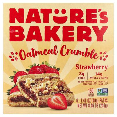 Nature's Bakery,燕麦酥皮水果甜点，草莓味，6 包，每包 1.41 盎