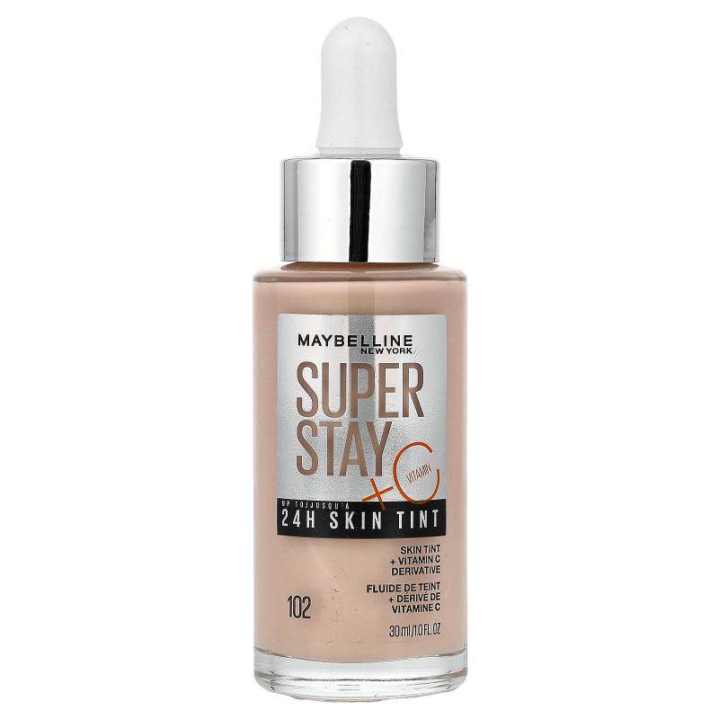 Maybelline,Super Stay，24 小时肤色粉底液，102，1 液量盎司（3