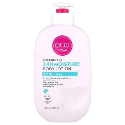 EOS,Shea Better™ 24 小时保湿身体乳，清新温暖，16 液量盎司（4