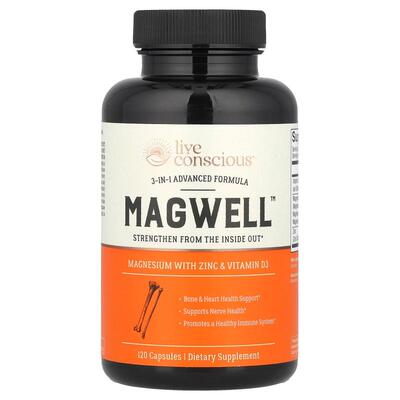 Live Conscious,MagWell™，3 合 1 高级配方，120 粒胶囊
