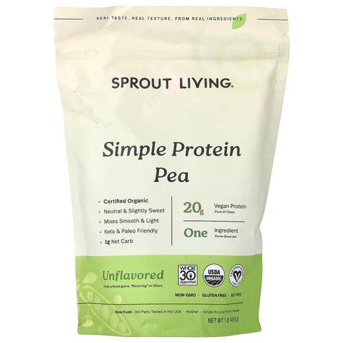 Sprout Living,简单、有机豌豆蛋白质营养补充