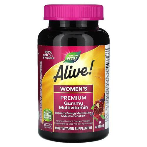 然萃维,Alive! 女性优质软糖多维生素葡萄樱桃和蓝莓巴西莓
