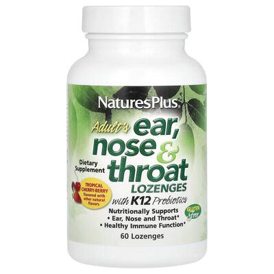 NaturesPlus,成年人耳鼻喉锭剂，含 K12 益生菌，天然热带樱桃浆6