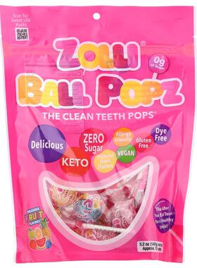 Zollipops,Zolli® Ball Popz，水果味，5.2 盎司（147 克）